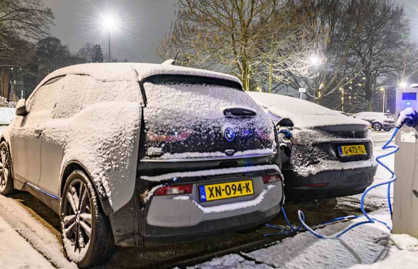 میزان پیمایش نامناسب خودروهای برقی در زمستان
