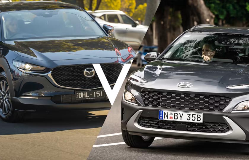 مقایسه هیوندای کونا 2022 با مزدا CX-30 2022