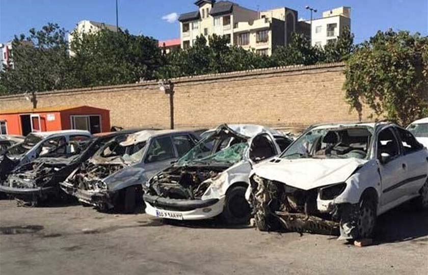 ایربگ 90 درصد خودروهای تصادفی یک پارکینگ باز نشده است!