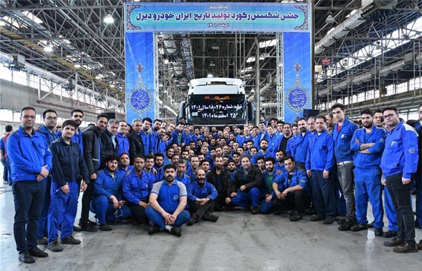 رکورد تولید سالانه ایران خودرو دیزل شکسته شد / اسفند 1401