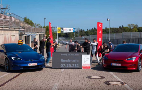 ثبت رکورد سریع‌ ترین خودروی برقی نوربرگ‌ رینگ توسط تسلا مدل S پلد