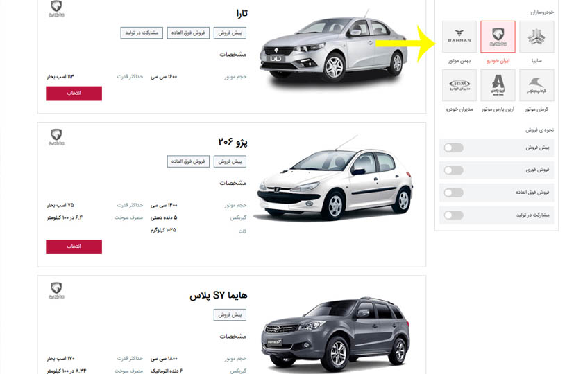 شرایط ثبت سفارش خودرو در سامانه یکپارچه فروش / شهریور 1402