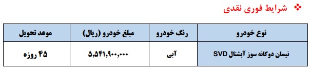 فروش فوری نقدی نیسان زامیاد / آبان 1402