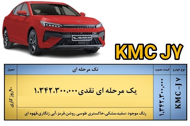 شرایط فروش جک KMC J7 / مرداد 1403