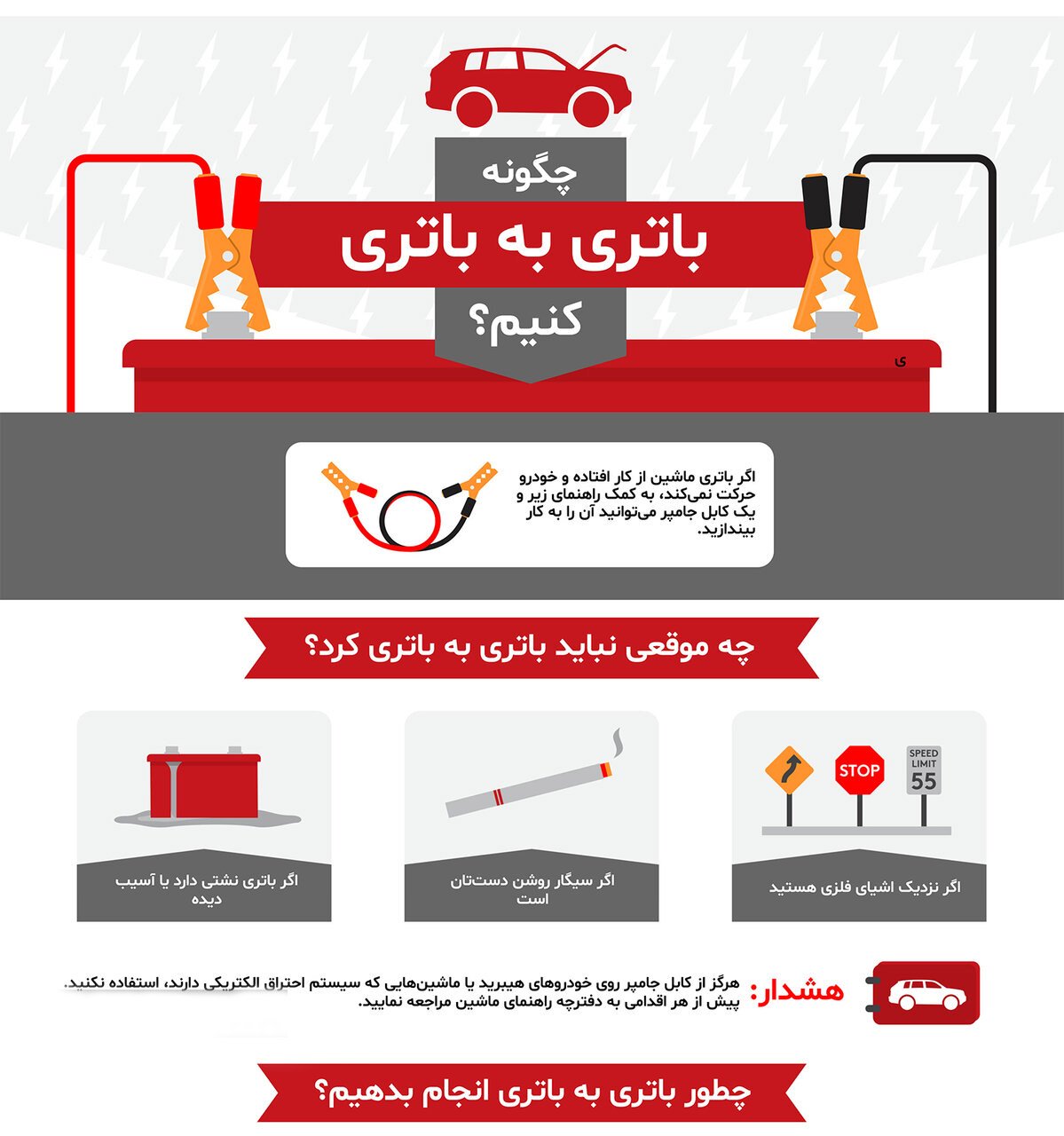 آموزش باتری به باتری کردن خودرو