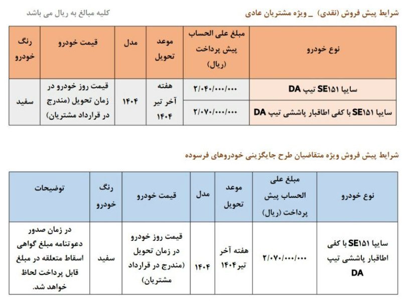 شرایط فروش پراید 151 وانت / اردیبهشت 1404