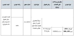 شرایط فروش کوییک GX L / آبان 1404