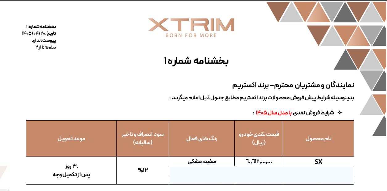 شرایط ثبت نام اکستریم LX (SX) ویژه تیر 1405