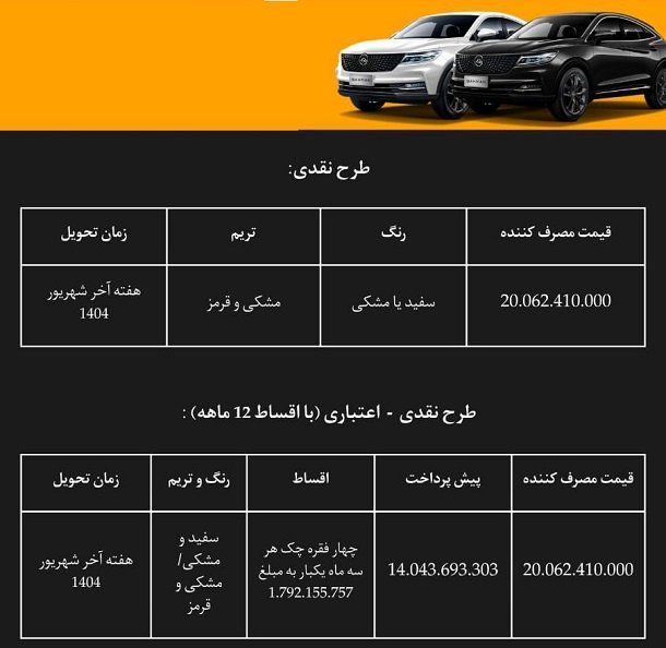 شرایط فروش محصولات بهمن موتور / مرداد 1404
