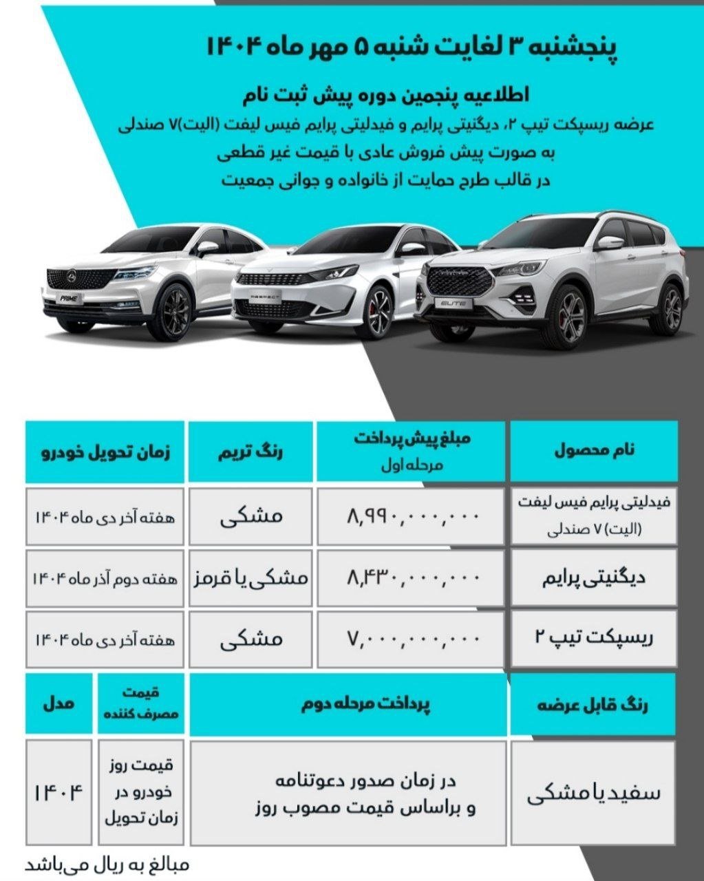 شرایط فروش محصولات بهمن موتور / مهر 1404