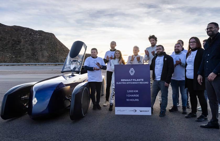 رکوردشکنی رنو با خودروی آزمایشی Filante؛ ۱۰۰۷ کیلومتر با یک بار شارژ