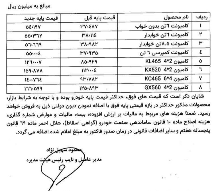 قیمت جدید محصولات سایپا دیزل / اردیبهشت 1405